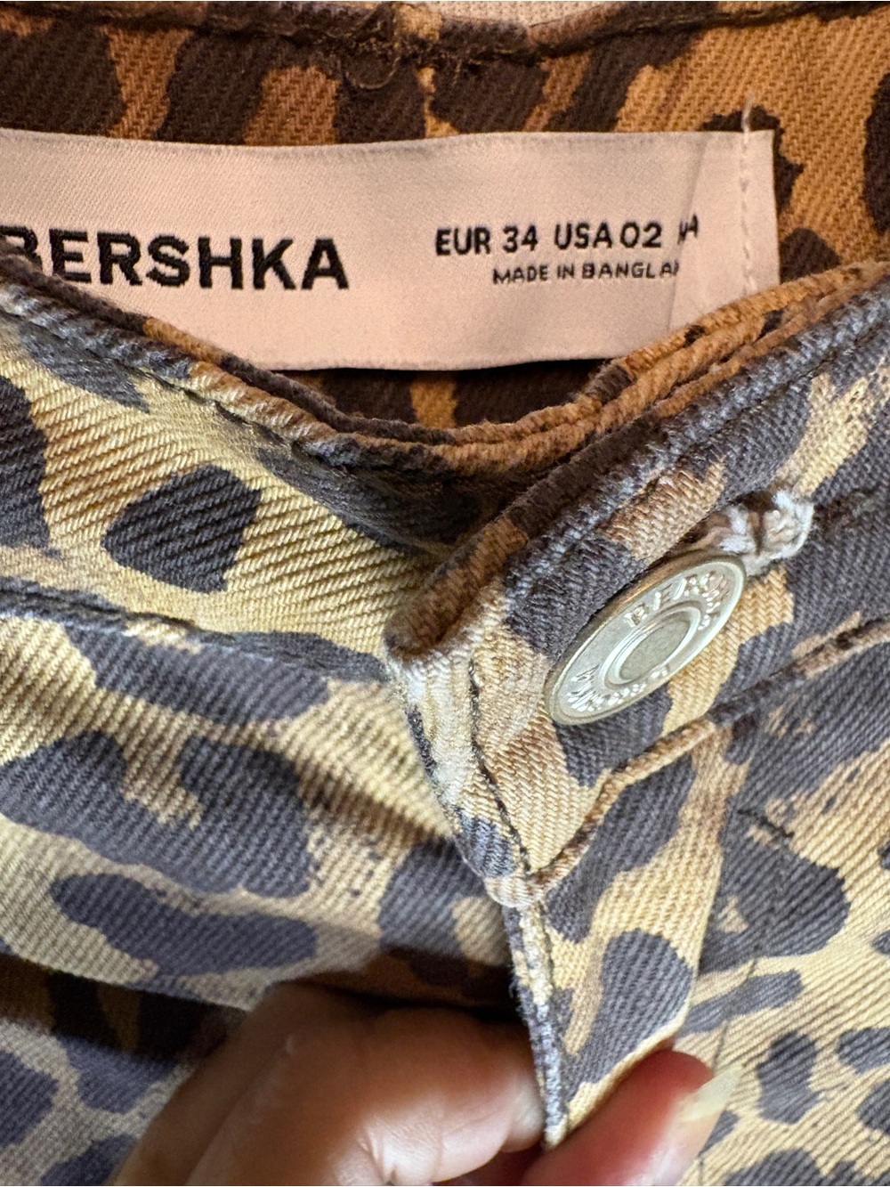 Bershka Leopard Print Bermuda Shorts - Jorts - Picture 5 of 10